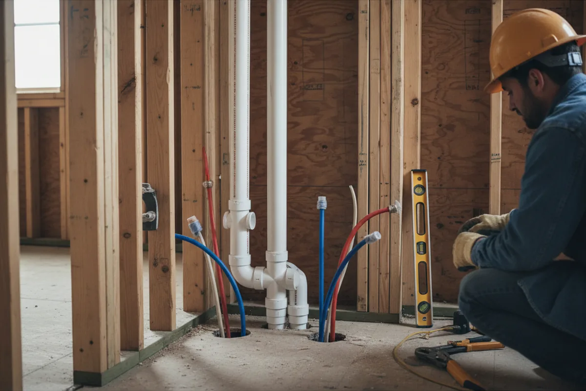 Drain and supply rough-in during Drain Cleaning in Clermont
