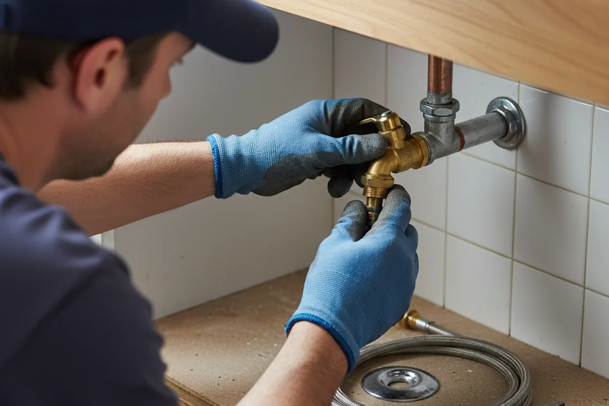 Shutoff valve and fitting work during Burst Pipe Repair in Clermont